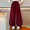 thumbnail image 2 of Staki Teen Girl Sweatpants Girls Sweatpants Cotton Fleece Girls Active Joggers Soft Athletic Sweat Pants for Kids Youth with Pocket Drawstring(Wine,9-10 Years), 2 of 9