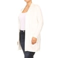 thumbnail image 3 of Women's Plus Size Casual Long Sleeve Loose Fit Solid Side Pockets Open Cardigan, 3 of 5