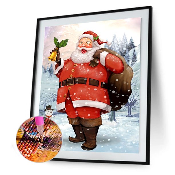 Cuadros Decorativos Ronda completa taladro diamante pintura Santa mosaico Rhinestone dibujo (WT846) Likrtyny embutido en tela