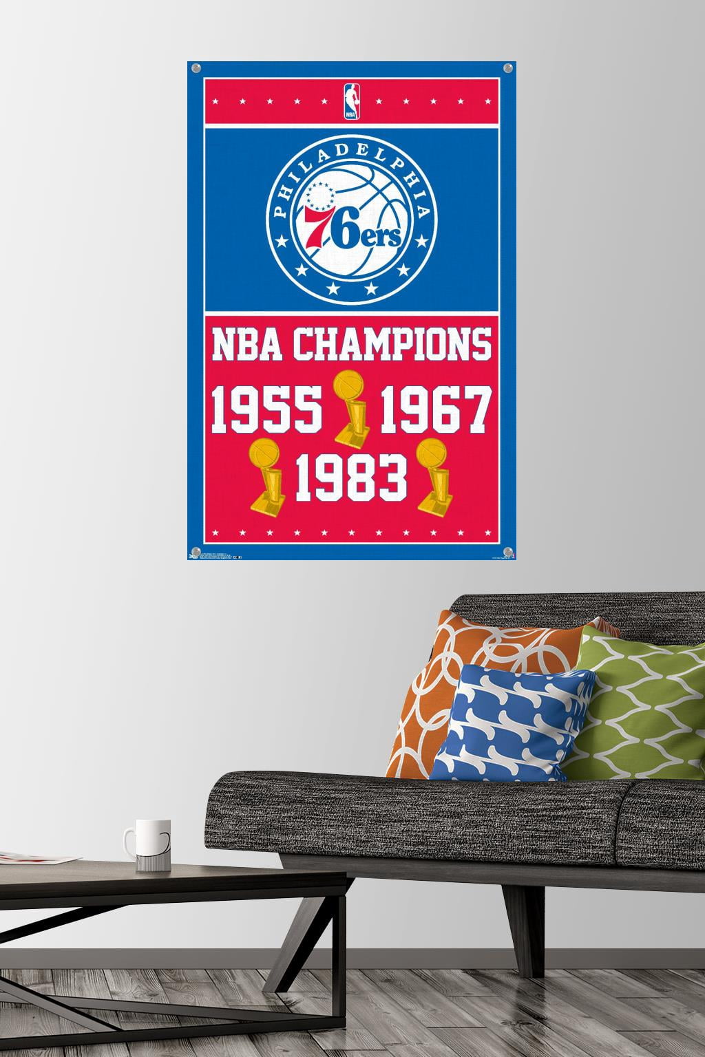NBA Philadelphia 76ers - Champions 15 Wall Poster with Push Pins, 22.375" x 34"