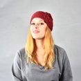 thumbnail image 3 of Ljudmp Women's fashion hair accessories elastic knit warmth sports hair band Red, 3 of 3