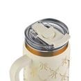 thumbnail image 5 of Thyme & Table 32oz Stainless Steel Luna Tumbler with Handle and Dual Straw Lid, Cream Bow, 5 of 9