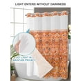 thumbnail image 4 of No Hook Cloth Fabric Shower Curtain with Snap in Liner, Boho Orange Waterproof Shower Curtains Set with See Through Top Window, Country Style Bohemian Floral Retro Tribal Bath Curtains Shower 72"x96", 4 of 6