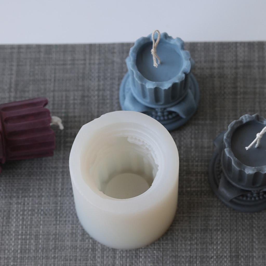Rvaymup 3D European Roman Column Candle Mold Silicone Clay Soap Mould for Making Soy Wax