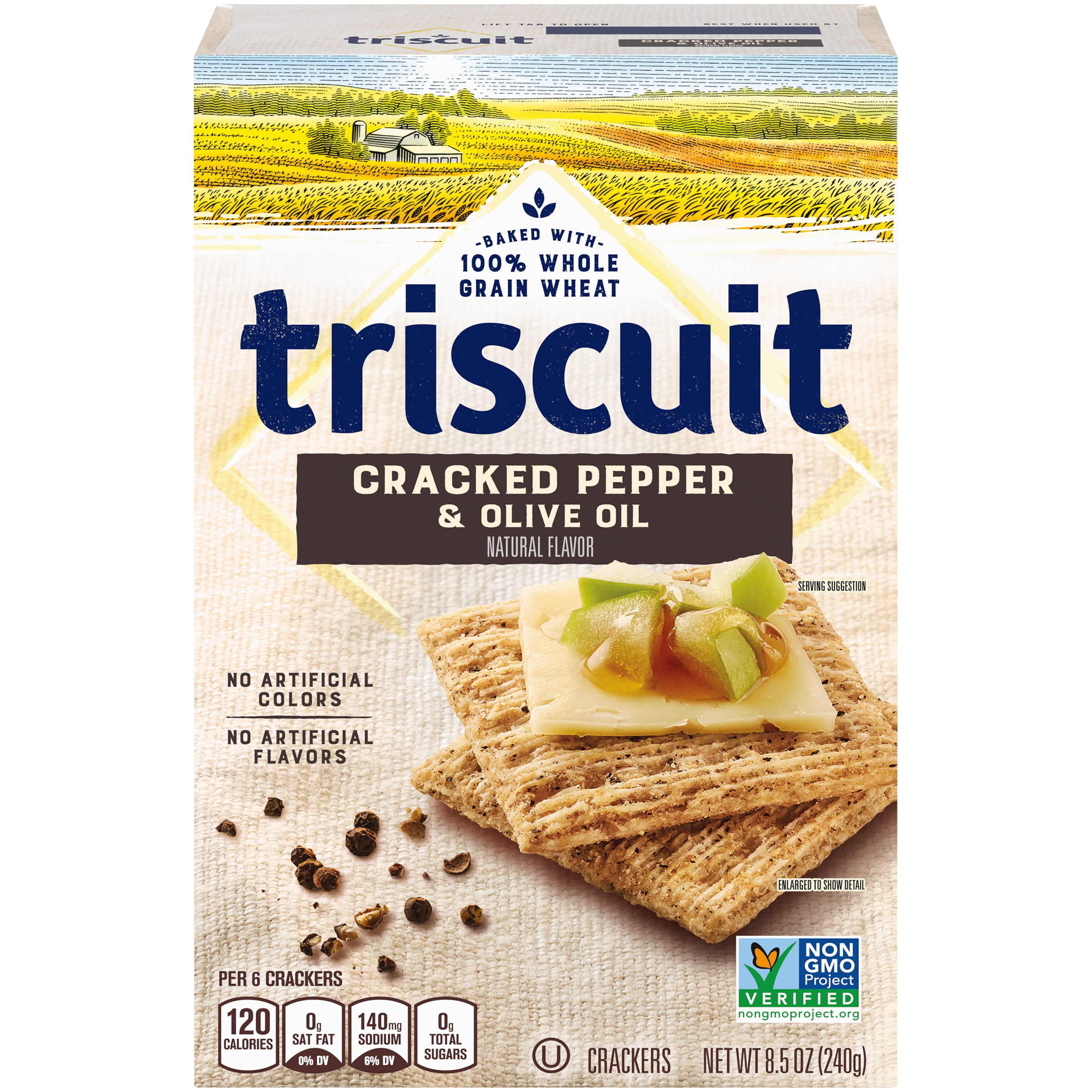 Triscuit Cracked Pepper & Olive Oil Whole Grain Wheat Crackers, 8.5 oz