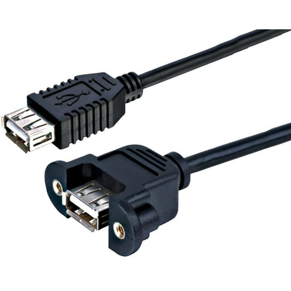 PRO SIGNAL - USB A Female to Female Panel Mount Adaptor Lead, 1m Black