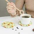 thumbnail image 3 of Leather Coasters with Heat-resistant for Drinks, Onion Pattern flower -标题2 Octagon, 3 of 5