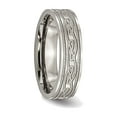 thumbnail image 3 of Mens Chisel Titanium Laser Etched Celtic Knot Polished Band Ring, 3 of 7