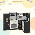 thumbnail image 3 of Costway Corner Play Kitchen Toddler Kitchen Playset with Range Hood, Ice Maker, Microwave Black, 3 of 9