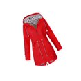 thumbnail image 2 of Chandail à Capuchon Veste Douce pour Femme Imperméable Manteau de Pluie Extérieur Manches Bras Rouge TTG, 2 of 4