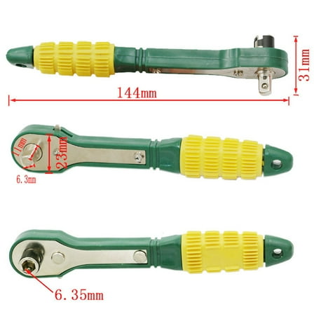 WHAMVOX 1/4 Inch Flexible Swivel Head Flex Head Ratchet Quick-Release Easy to Use Tooth Round Head