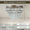 thumbnail image 2 of Vintage Antique Bronze Semi Flush Mount, 15 Inch Crystal Droplets Flush Mount Light, Unique Elegant Metal Close to Ceiling Light for Lving Room, Dining Room, Bedroom, 2 of 8