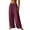 Wine, variant on Karymi Pants for Women Fashion Wide-Leg Solid Long Cotton Linen Fabric Loose Palazzo Pants Skin-Friendly Casual Trousers with Pockets Soft String Pants