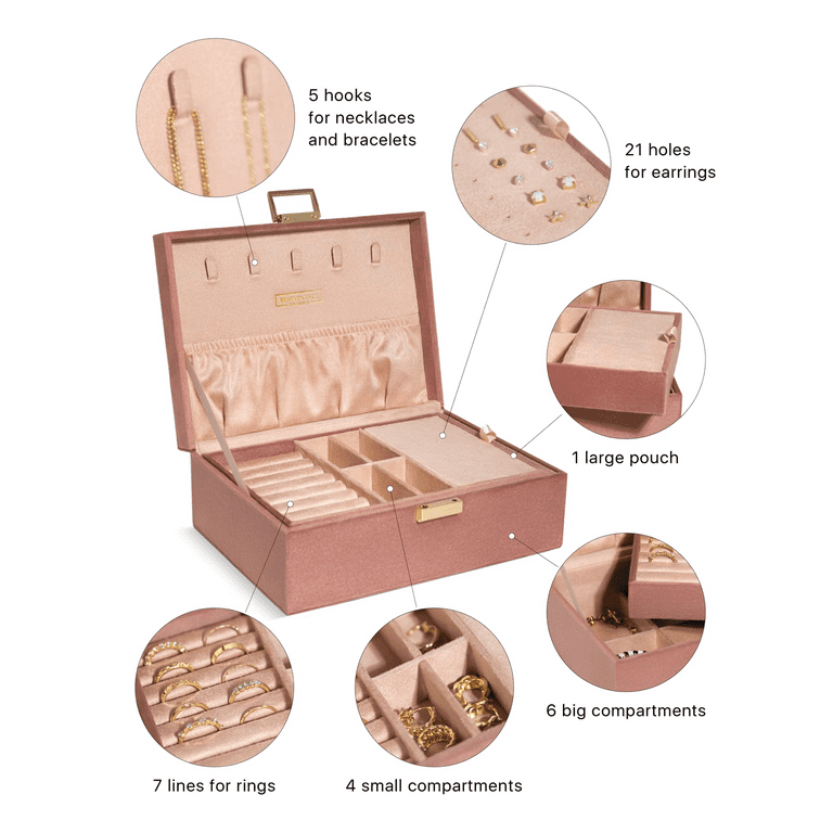 Benevolence La Large Lock Jewelry Box Organizer - Dusty Pink, Women's