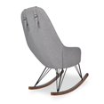 thumbnail image 2 of Jayce Fauteuil Berçant en Tissu à Dossier Fixe de Style Mi-Siècle Moderne, Gris, 2 of 7