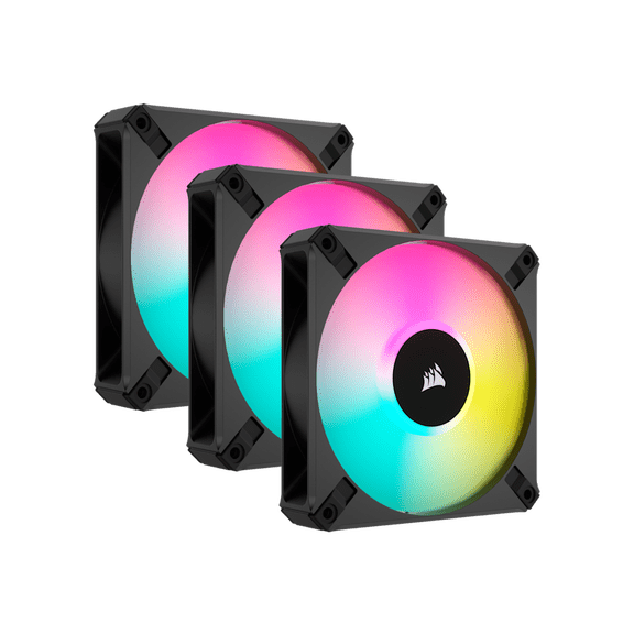 Restored Premium Corsair AF120 RGB ELITE 120mm Case Fan 3-Pack - Black (Refurbished)