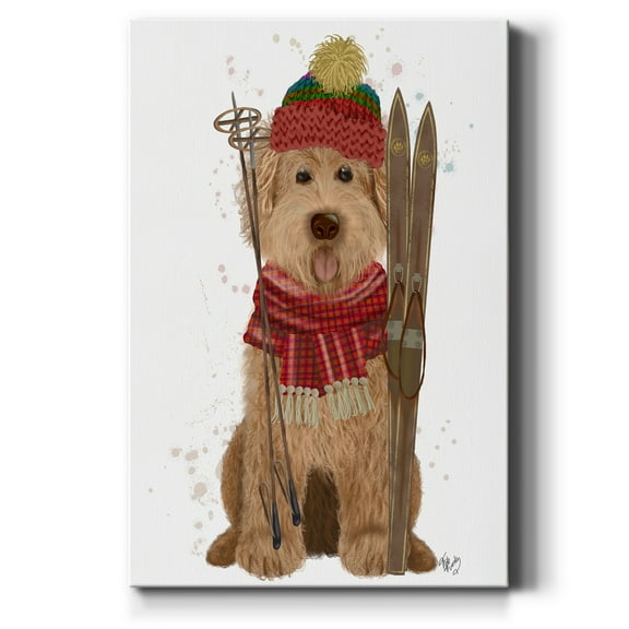Goldendoodle Ski Dog- Gallery Wrapped Canvas
