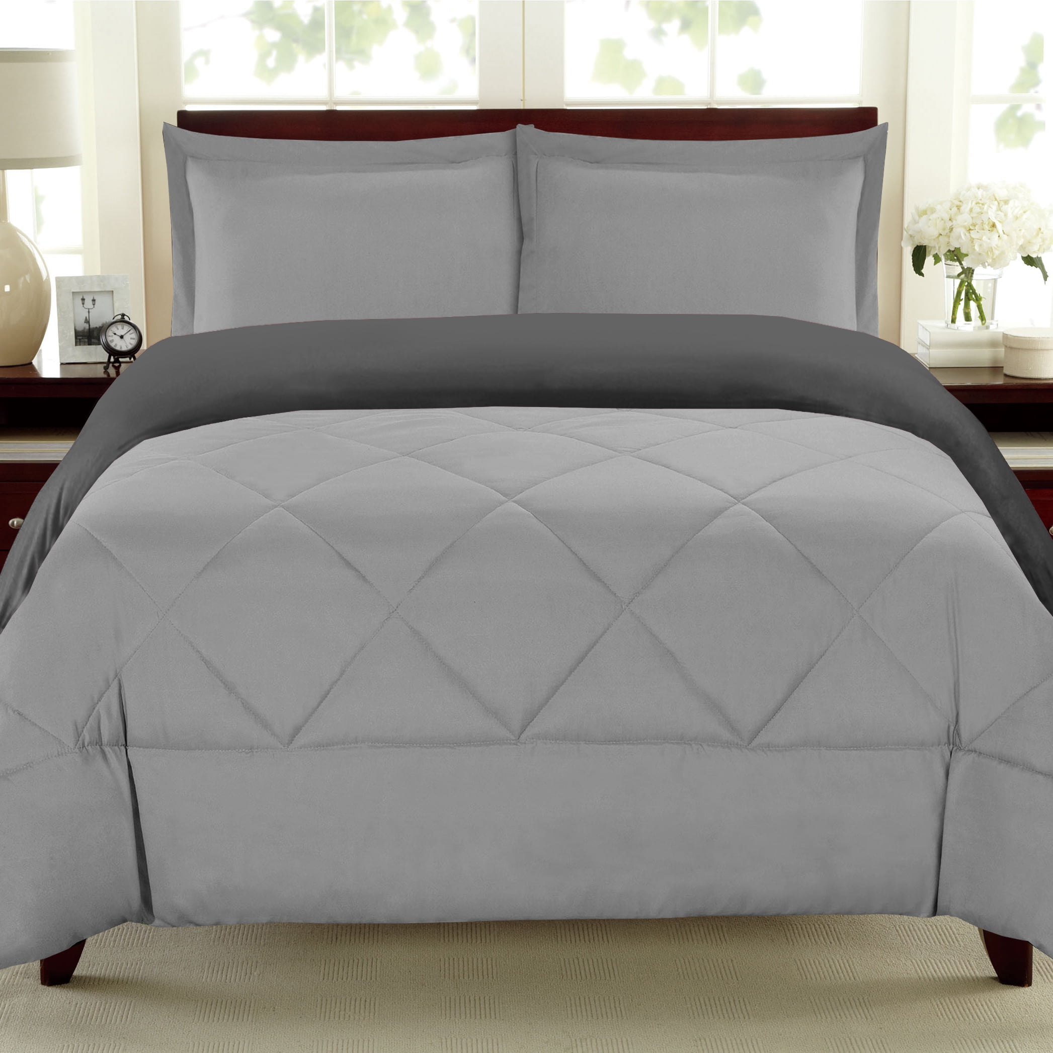 Premium Down Alternative Reversible Box Stitched 3Piece Comforter Set