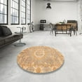 thumbnail image 4 of Ahgly Company Machine Washable Indoor Square Abstract Orange Area Rugs, 4' Square, 4 of 7