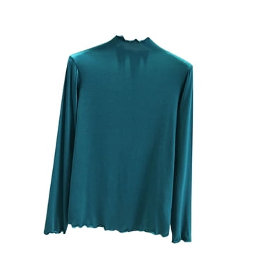 MeetoTime Hauts à Manches Longues Confortables pour Femmes Col Montant Chandail Chemises Douces Ajustées Couche de Base sous-Vêtement