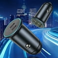thumbnail image 1 of Cargador de coche de 60W PD QC3.0 - Enchufe de cargador metálico doble USB-C Mini, diseño compacto de 12-24V para carga rápida, 1 of 6