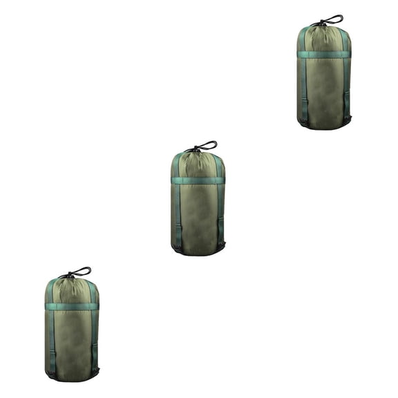 Eigraketly Bolsa de compresión Hebilla ajustable Uniforme Material de presurización Saco Textura interna para acampar al aire libre Verde Verde militar 3piezas