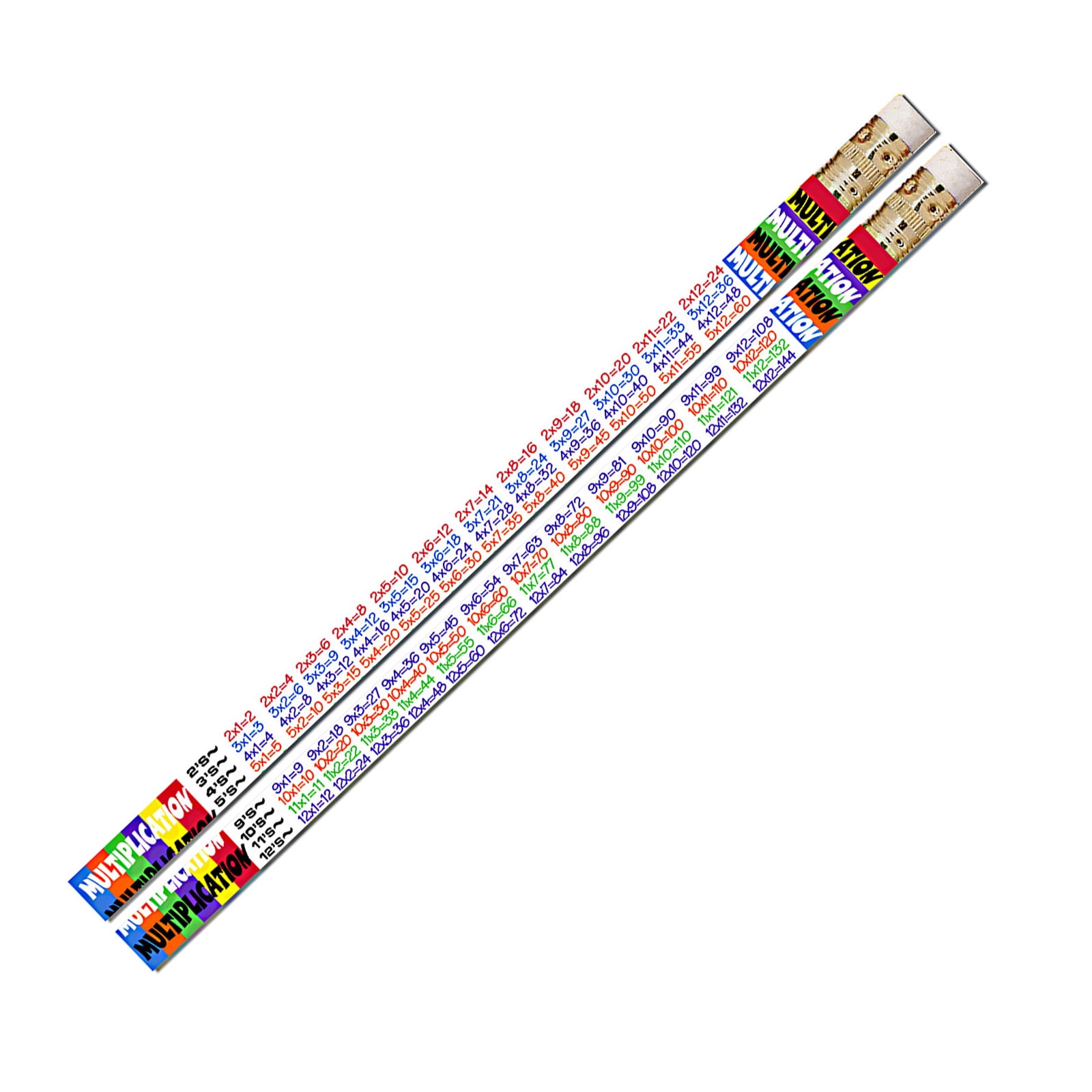 Musgrave Pencil Company Multiplication Tables Motivational Pencils, 12 Per Pack, 12 Packs