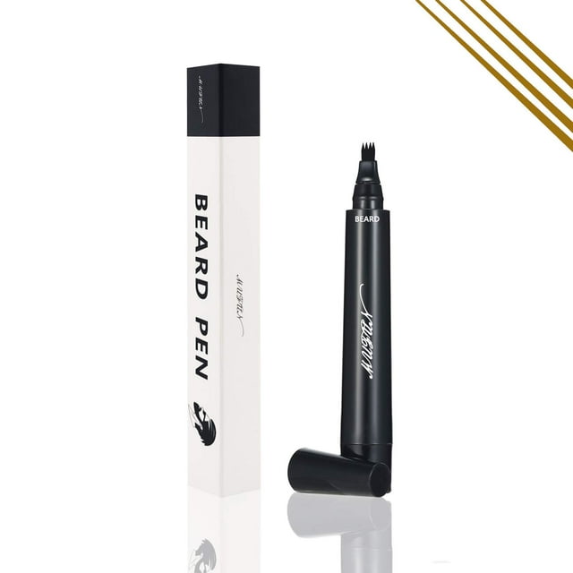Remplisseur de Crayon à Barbe pour Hommes - Résistant à la Transpiration et à l'Eau, Finition Longue Durée et Naturelle, Crayon de Barbier pour Améliorer les Poils du Visage et Réparer les Moustaches (Marron Clair)