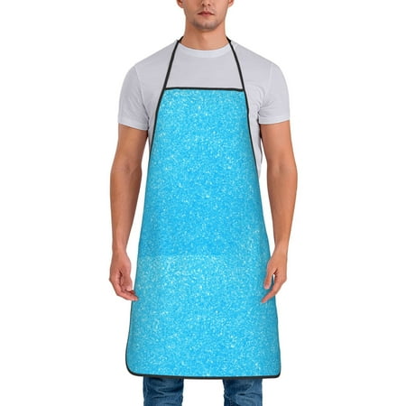 

Gaeub Sky Blue Glitter Print Apron for Men and Women Waterproof Apron for Cooking Dishwashing Lab Butcher Dog Grooming