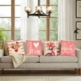 thumbnail image 5 of Happy Mothers Day Pillow Covers 16x16 Set of 4 Carnation Floral Throw Pillow Covers I Love Mom Pillow Cases Outdoor Sofa Couch Decor Cushion Covers Gift for Mother Grandma Birthday (16 Inch), 5 of 6