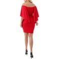 thumbnail image 2 of Ella Samani Women's Plus Size Butterfly Sleeve Shift Dress with Split Sleeves, 2 of 3
