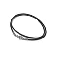 thumbnail image 2 of 2mm Genuine Black Leather Necklace Cord with Stainless Steel Clasps, 2 of 3