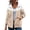Beige, variant on Lnmiateer Womens Long Sleeve Zip Up Hooded Sweatshirt Lightweight Casual Full Zip Jacket Fashion Outerwear for Autumn & Winter