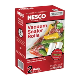  Nesco Deluxe Food VS-12 Vacuum Sealer, 130 Watts & Nesco VS-07V Vacuum  Sealer Bag Variety Pack & NESCO Vacuum Sealer Bags 8 x 20, Use for Sous  Vide or Meal Prep
