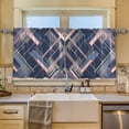thumbnail image 2 of Yayeee Kitchen Curtains Tier Set of 2 Light Filtering 57"x24" Over Sink Window Panels, Black Stripes, 2 of 7
