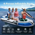 thumbnail image 3 of BN-LINK 4-Person Inflatable Boat Series with Seats, Inflatable Raft with a Pair of Deluxe Oars, High-Output Pump, Detachable Fishing Rod Holders, Fishing Boat for Ponds, Lakes, Rivers, 3 of 8