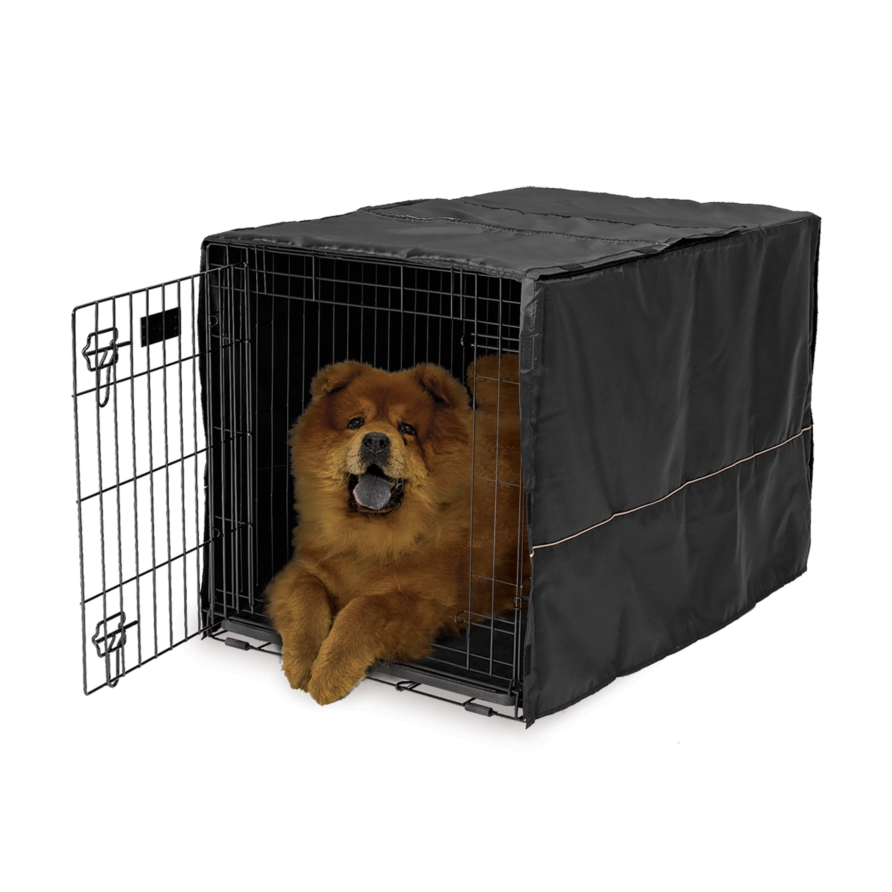 2 3 Door Black Dog Kennel Crate Cover For 36" & 42" Pet Metal Wire Cage With 1 