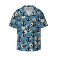 thumbnail image 5 of Picia Anchors Men's Linen Shirts Short Sleeve Cuban Beach Shirts Casual Shirts Button Down Shirt for Men Beach Summer Wedding Shirt-Medium, 5 of 7