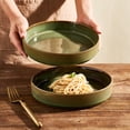 thumbnail image 6 of Famiware 4 Pieces 8.1" Stoneware Pasta Bowls, Microwave & Dishwasher Safe, Moss, 6 of 6
