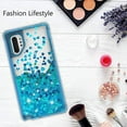 thumbnail image 6 of For Samsung Galaxy S20 Ultra Case,Clear Liquid Glitter Waterfall Bling Protective Case for Galaxy S20 Ultra - Teal, 6 of 6