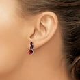 thumbnail image 3 of Auriga Fine Jewelry 14K White Gold Garnet Dangle Earrings for Women, 3 of 6