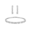 Simulated Diamond Sterling Silver-Plated Hoop Earring and Bangle Set, 2-Piece