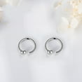 thumbnail image 2 of 3mm Ball Half Small Hoop Studs Earrings for Women Sterling Silver 925 Cartilage Earring, 2 of 4