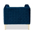 thumbnail image 4 of Baxton Studio Seraphin Glam and Luxe Navy Blue Velvet Fabric Upholstered Gold Finished Armchair, 4 of 5
