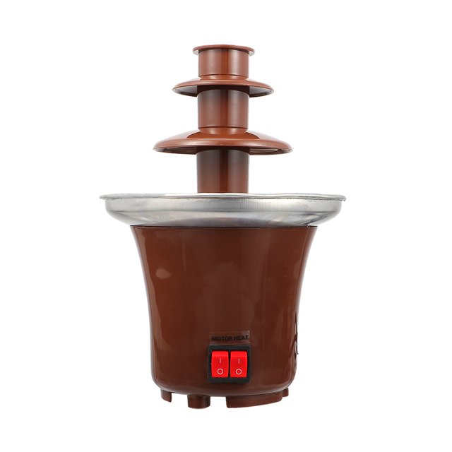 EeaseMX Fuente de chocolate de acero inoxidable para fondue de chocolate de 3 niveles con enchufe europeo