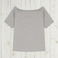 thumbnail image 2 of JGGSPWM Women's Off The Shoulder Tops, Short Sleeve Off Shoulder Shirts Casual Summer Loose Tunics Tee Blouse Gray M, 2 of 3
