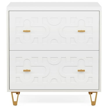 Spaco 2-Drawer File Cabinet, Modern Storage Filing Cabinet Printer Stand, Cabinet for Indoor, White