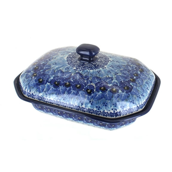 Blue Rose Polish Pottery Joanna Medium Covered Baker