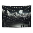 thumbnail image 5 of FUMJ Black and White Tapestry Starry Night Mountain Tapestries for Bedroom Aesthetic Moon and Stars Tapastry's Hanging Dark Forest Wall Tapestry for Living Room (Black, 40 × 30inch), 5 of 7