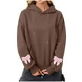 thumbnail image 4 of Fashion Sweatshirts for Womens Pullover Plus Size Casual Printed Round Neck Long Sleeved Loose Hooded Sweatshirts, 4 of 5